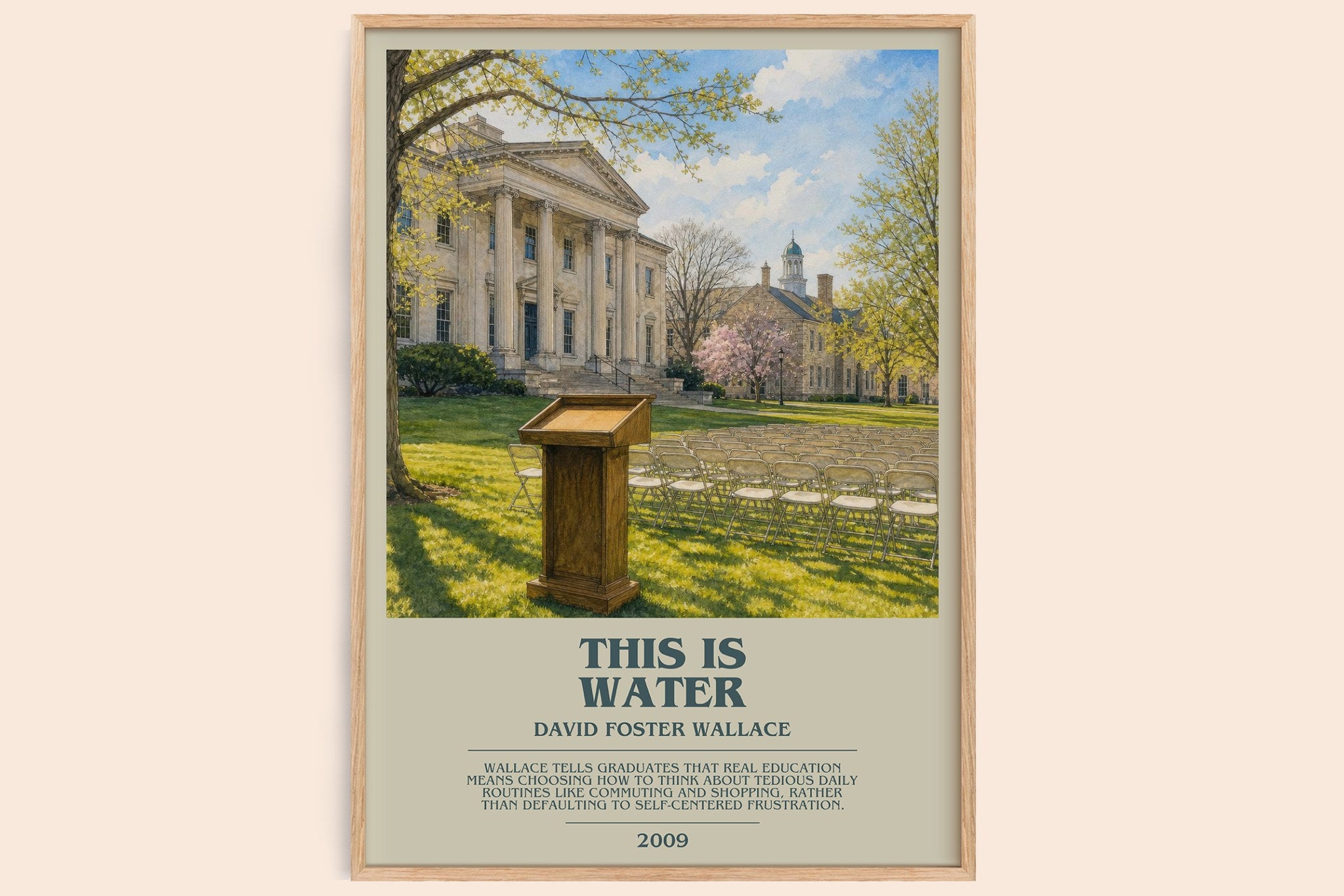 This is water Bookish Wall Art by David Foster Wallace