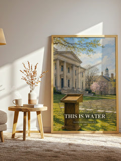 This is water watercolour print in frame leaning in hallway – philosophy wall art