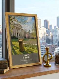This is water book cover print framed by window – literary home decor
