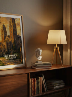 The tower treasure watercolour print on bookshelf – Leslie McFarlane fan gift