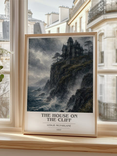 The House on the Cliff book cover poster colour and style options – Leslie McFarlane book art