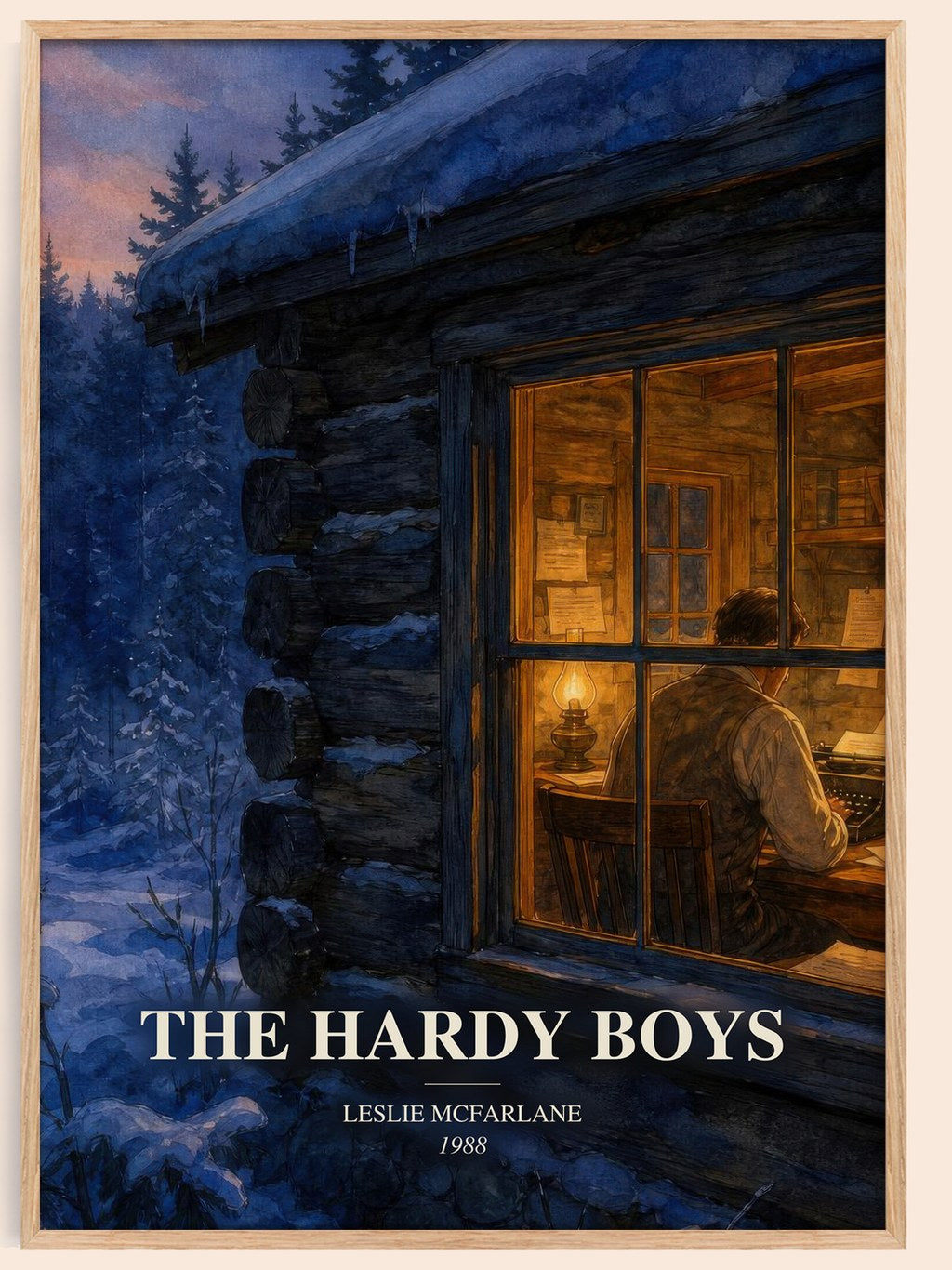 The Hardy boys watercolour book poster by Leslie McFarlane – framed literary art print