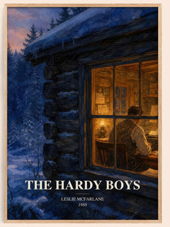 The Hardy boys watercolour book poster by Leslie McFarlane – framed literary art print