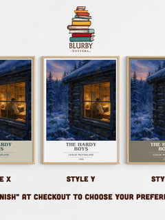 The Hardy boys book cover print in frame leaning in hallway – young adult wall art