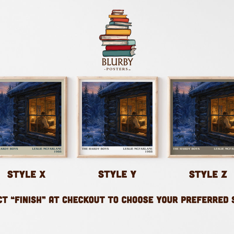 The Hardy boys literary print in frame leaning in hallway – young adult wall art