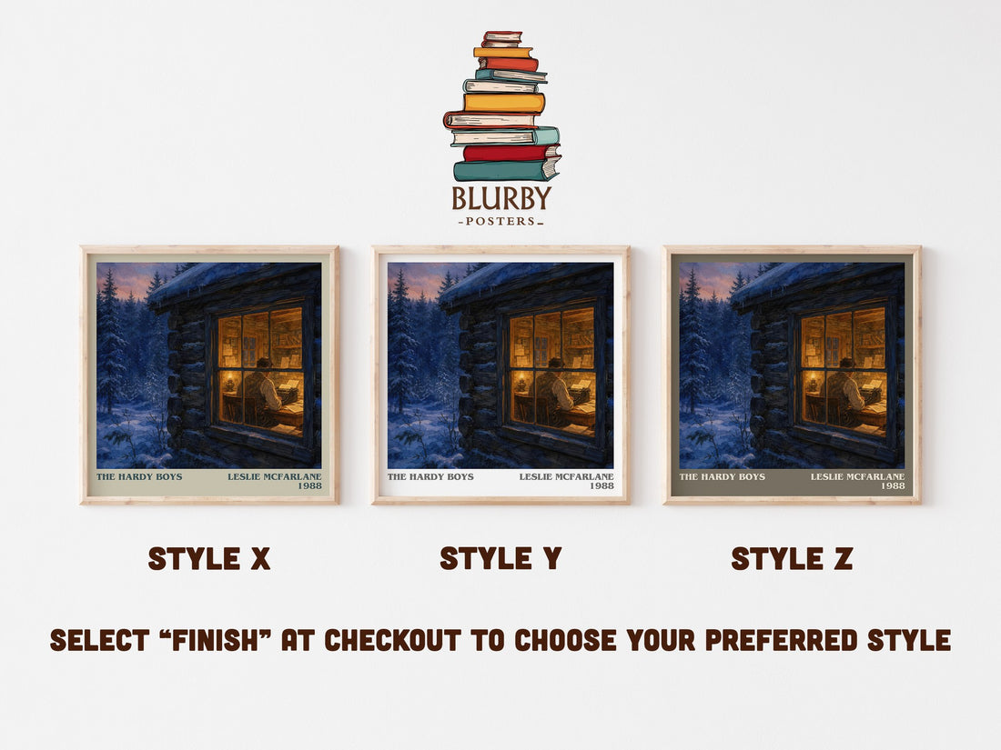 The Hardy boys literary print in frame leaning in hallway – young adult wall art (mockup)