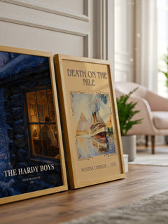 The Hardy boys watercolour print framed by window – literary home decor
