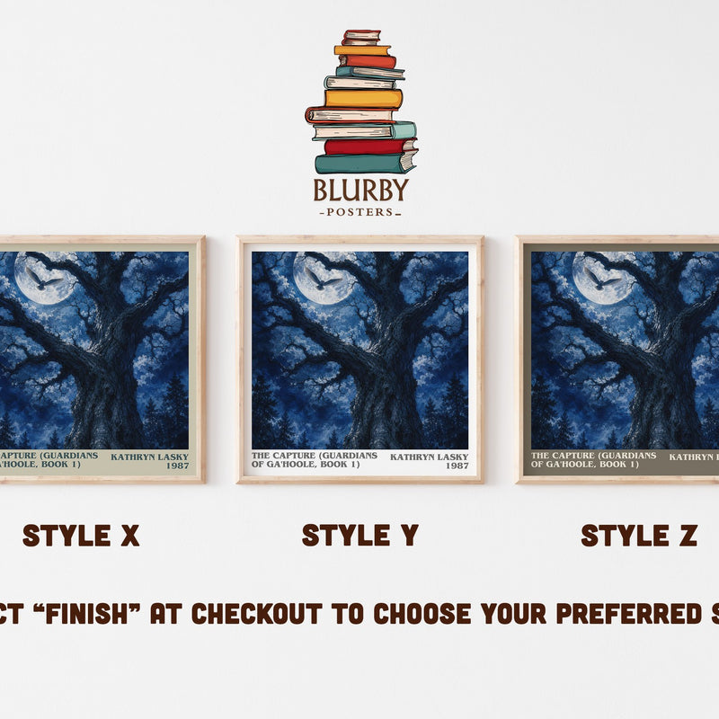 The Capture (Guardians of Ga'Hoole, Book 1) literary print in frame leaning in hallway – fantasy wall art