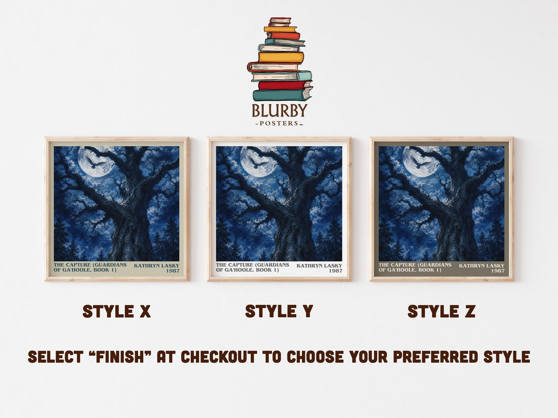 The Capture (Guardians of Ga'Hoole, Book 1) literary print in frame leaning in hallway – fantasy wall art (mockup)