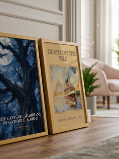 The Capture (Guardians of Ga'Hoole, Book 1) watercolour print framed by window – literary home decor