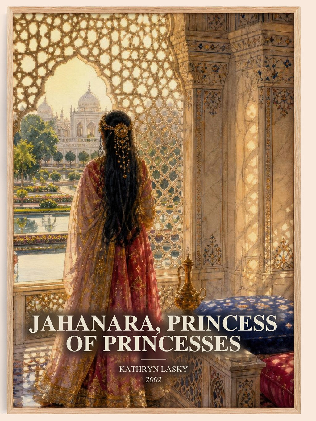 Jahanara, Princess of Princesses watercolour book poster by Kathryn Lasky – framed literary art print