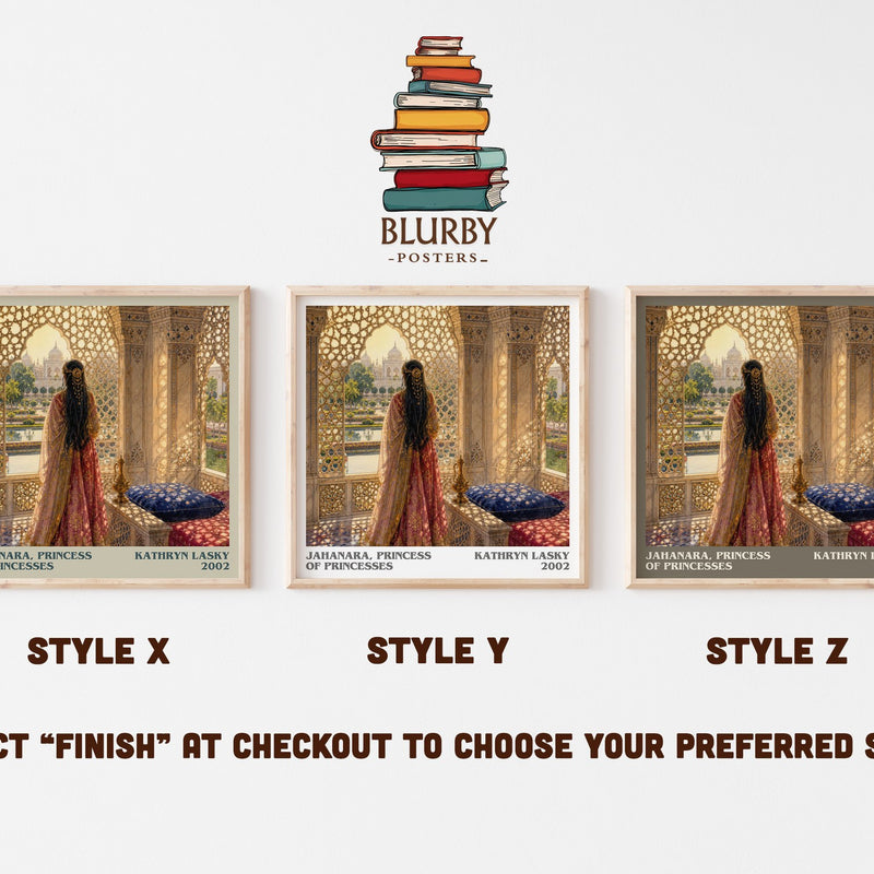 Jahanara, Princess of Princesses literary print in frame leaning in hallway – historical fiction wall art