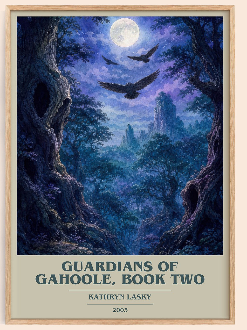 Guardians of GaHoole, Book Two book cover book poster by Kathryn Lasky – framed literary art print