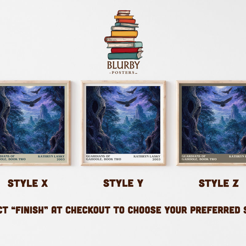 Guardians of GaHoole, Book Two literary print in frame leaning in hallway – fantasy wall art