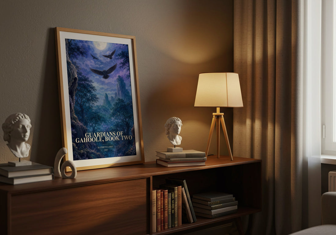 Guardians of GaHoole, Book Two watercolour print on bookshelf – Kathryn Lasky fan gift