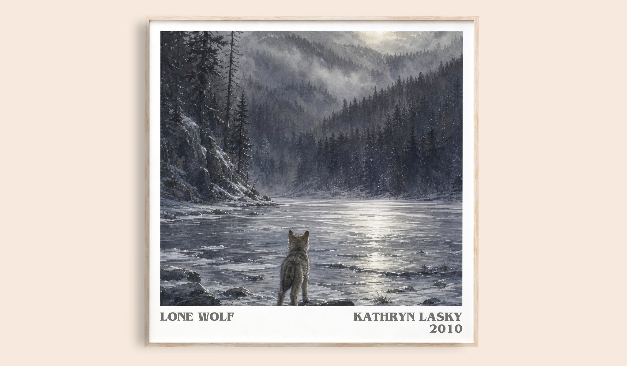 Lone wolf Literary Art Print by Kathryn Lasky