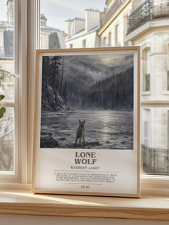 Lone wolf bookish poster colour and style options – Kathryn Lasky book art