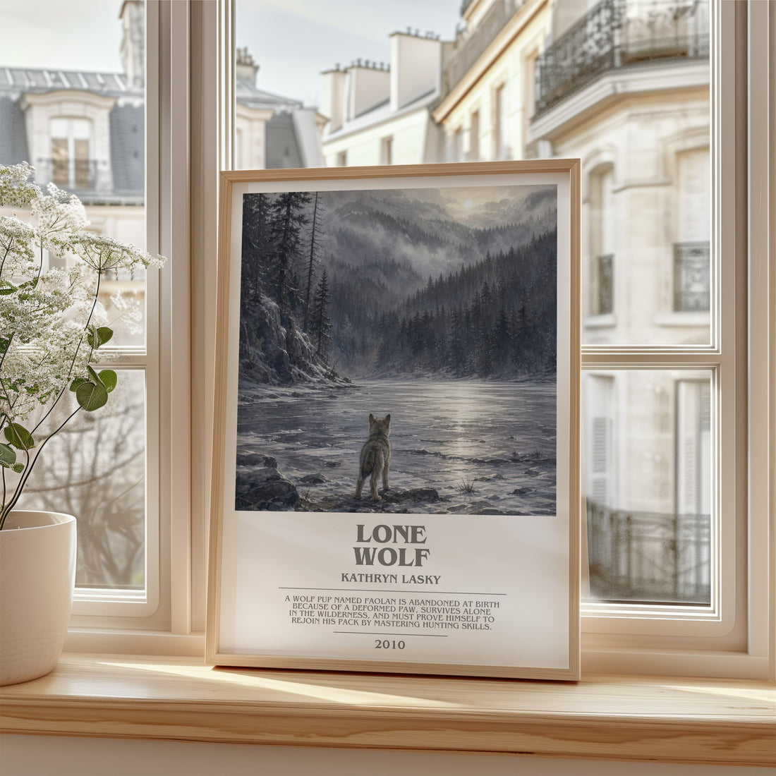 Lone wolf bookish poster colour and style options – Kathryn Lasky book art