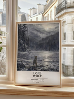Lone wolf book cover poster colour and style options – Kathryn Lasky book art