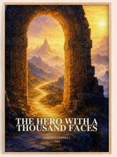 The hero with a thousand faces watercolour book poster by Joseph Campbell – framed literary art print
