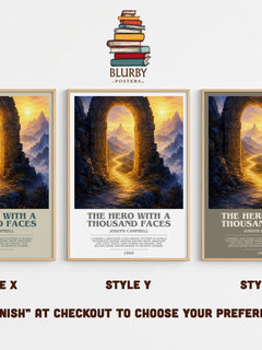 The hero with a thousand faces bookish print in frame leaning in hallway – non fiction wall art