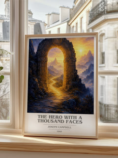 The hero with a thousand faces book cover poster colour and style options – Joseph Campbell book art