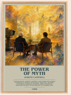 The Power of Myth bookish book poster by Joseph Campbell – framed literary art print