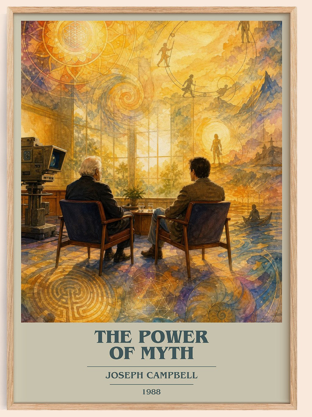 The Power of Myth book cover book poster by Joseph Campbell – framed literary art print