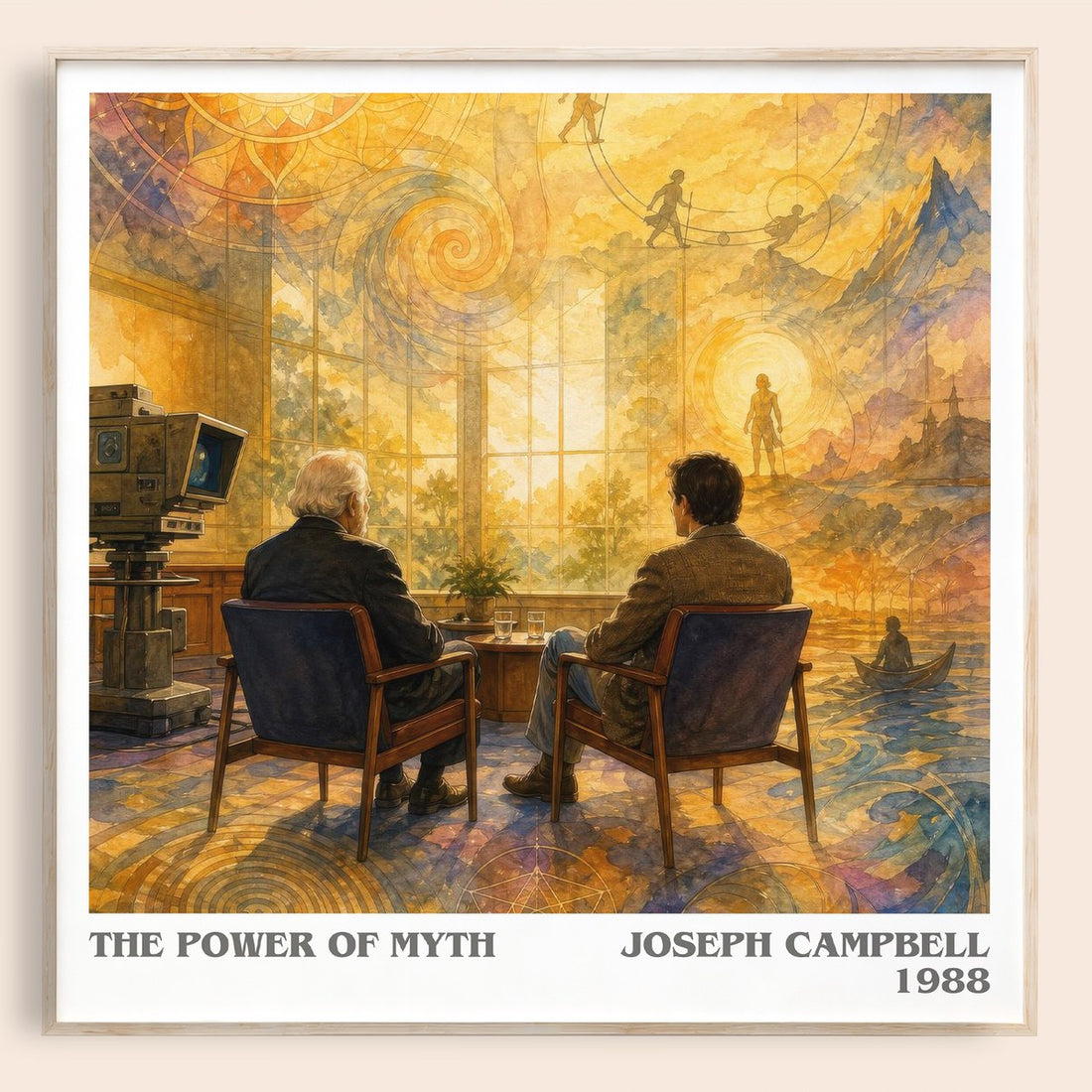 The Power of Myth literary book poster by Joseph Campbell – framed literary art print