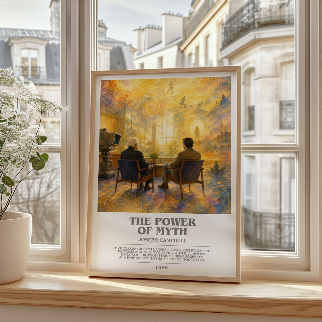 The Power of Myth bookish poster colour and style options – Joseph Campbell book art