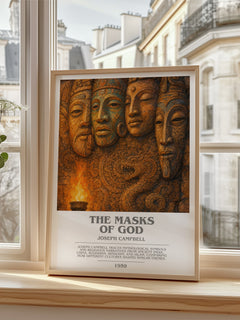 The masks of God bookish poster colour and style options – Joseph Campbell book art