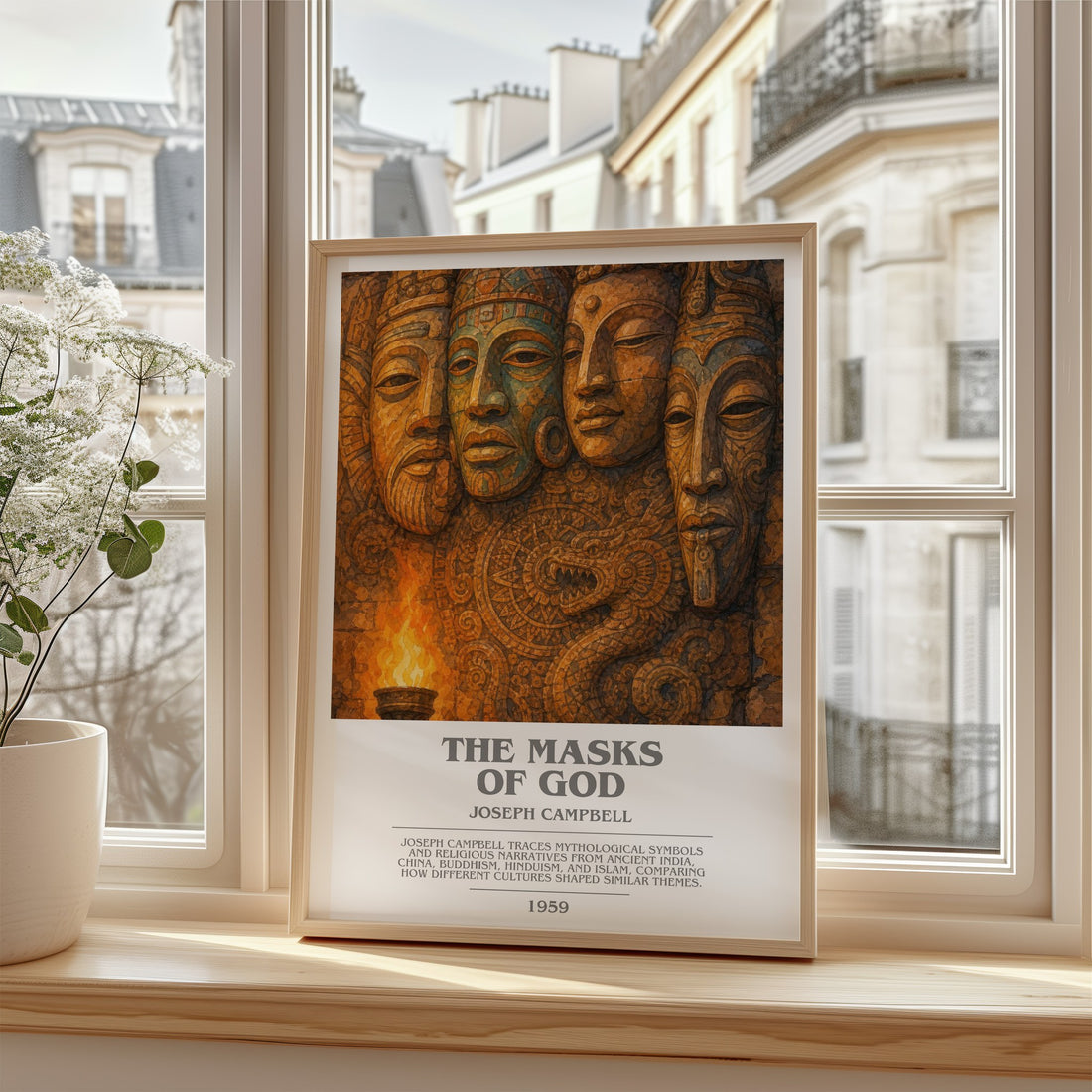 The masks of God bookish poster colour and style options – Joseph Campbell book art
