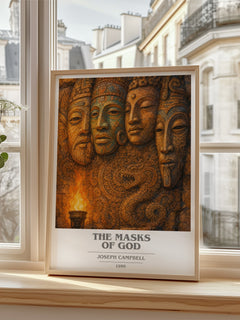The masks of God book cover poster colour and style options – Joseph Campbell book art