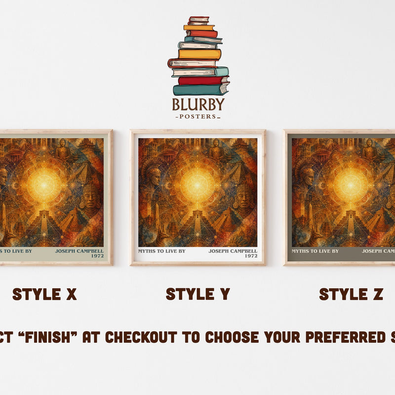 Myths to live by literary print in frame leaning in hallway – philosophy wall art