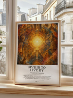 Myths to live by bookish poster colour and style options – Joseph Campbell book art
