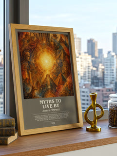 Myths to live by bookish print framed by window – literary home decor
