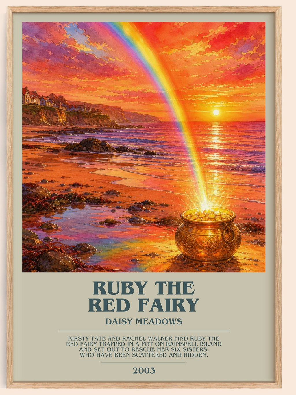 Ruby the Red Fairy bookish book poster by Daisy Meadows – framed literary art print