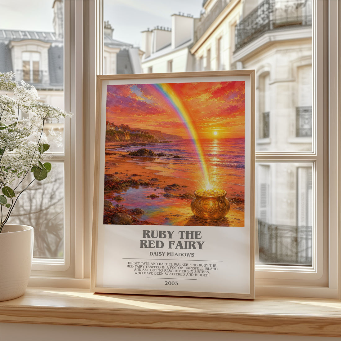 Ruby the Red Fairy bookish poster colour and style options – Daisy Meadows book art