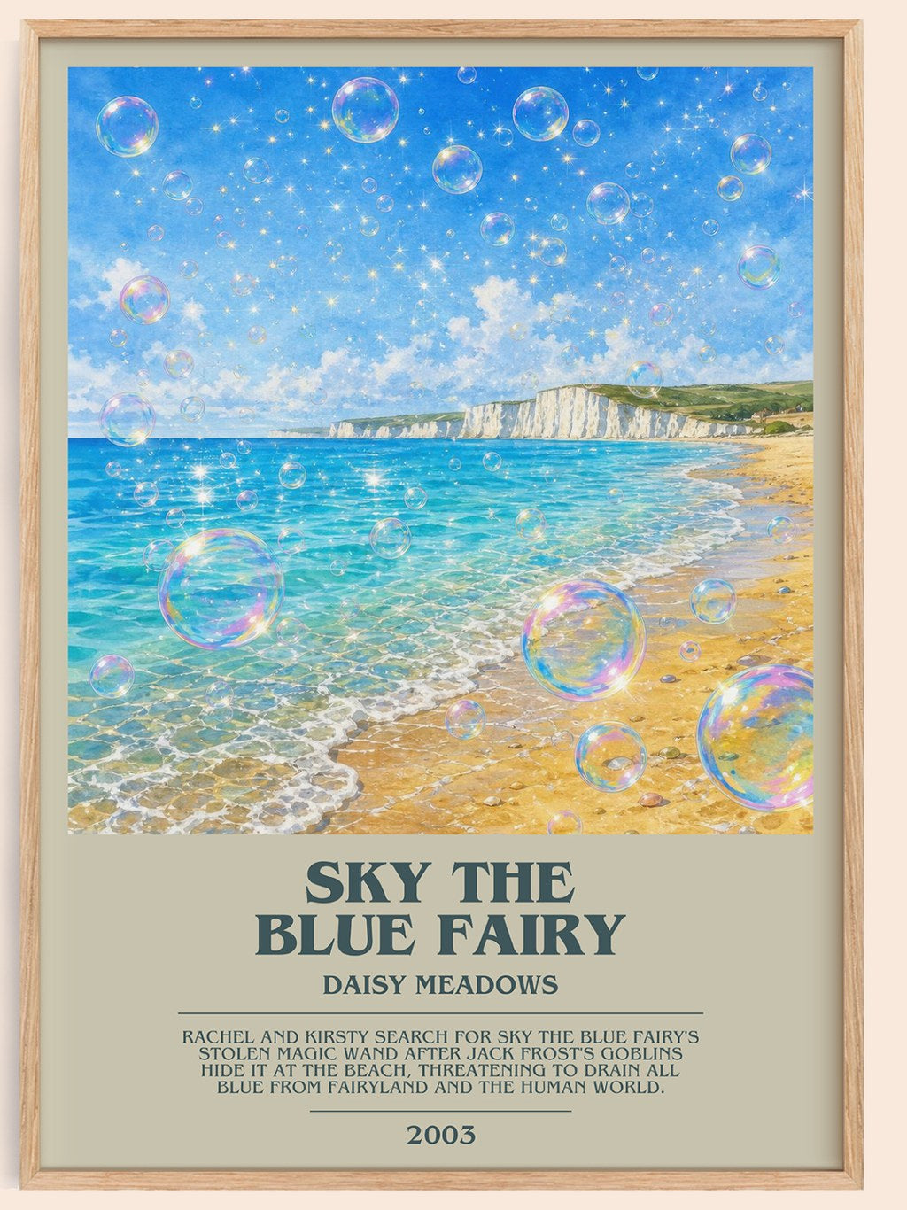 Sky the Blue Fairy bookish book poster by Daisy Meadows – framed literary art print
