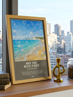 Sky the Blue Fairy bookish print framed by window – literary home decor