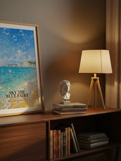 Sky the Blue Fairy watercolour print on bookshelf – Daisy Meadows fan gift