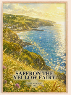 Saffron the Yellow Fairy watercolour book poster by Daisy Meadows – framed literary art print