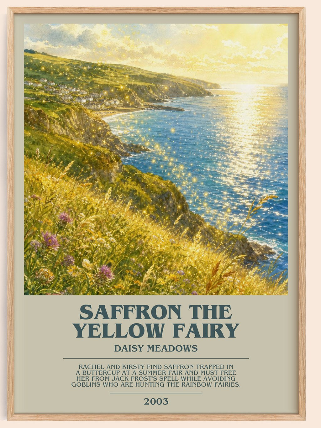 Saffron the Yellow Fairy bookish book poster by Daisy Meadows – framed literary art print