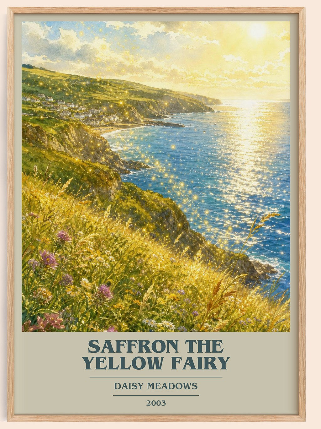 Saffron the Yellow Fairy book cover book poster by Daisy Meadows – framed literary art print