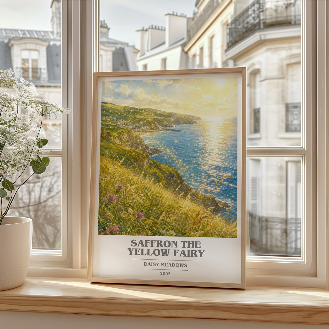 Saffron the Yellow Fairy book cover poster colour and style options – Daisy Meadows book art
