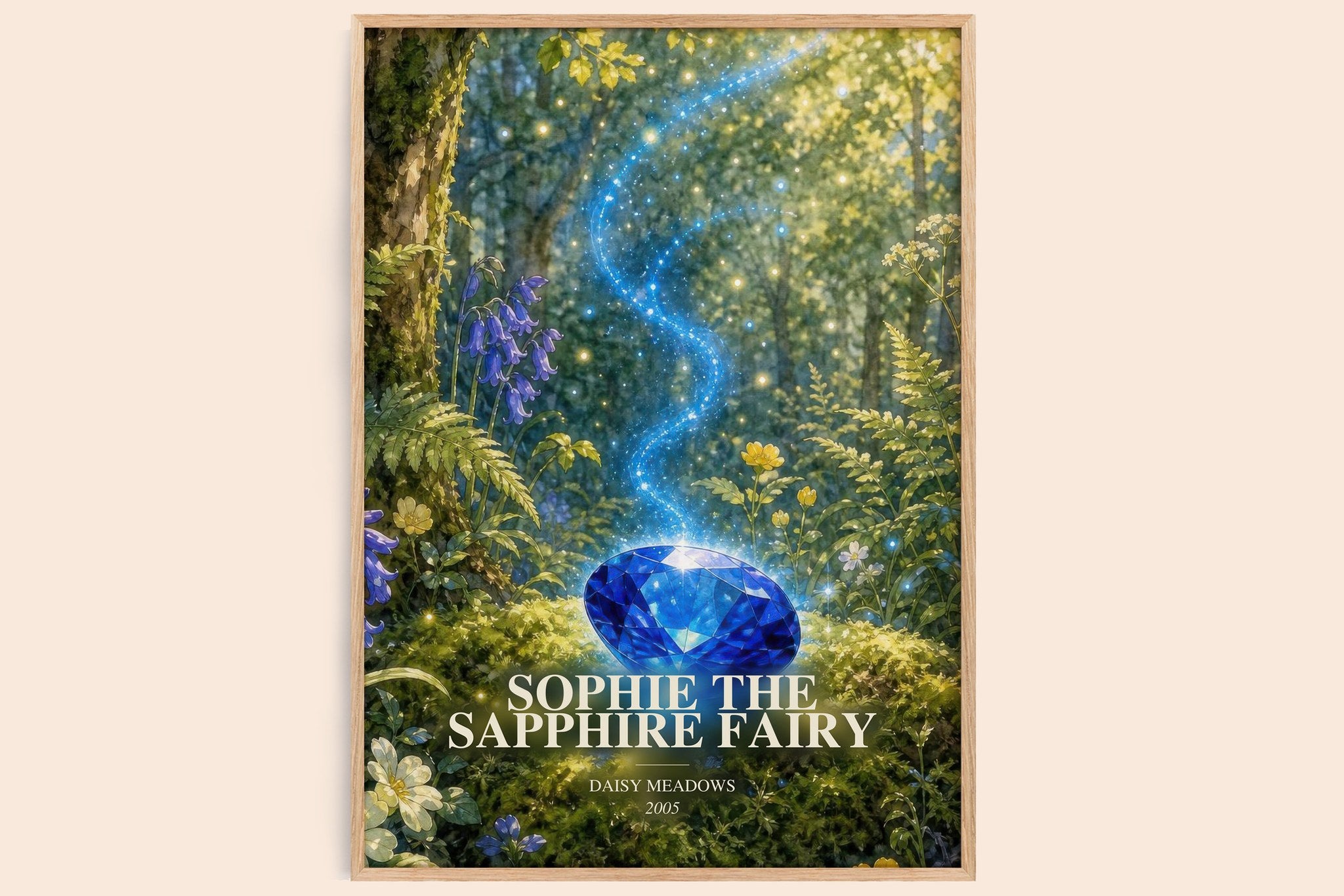 Sophie the Sapphire Fairy Book Watercolour Illustration by D. Meadows