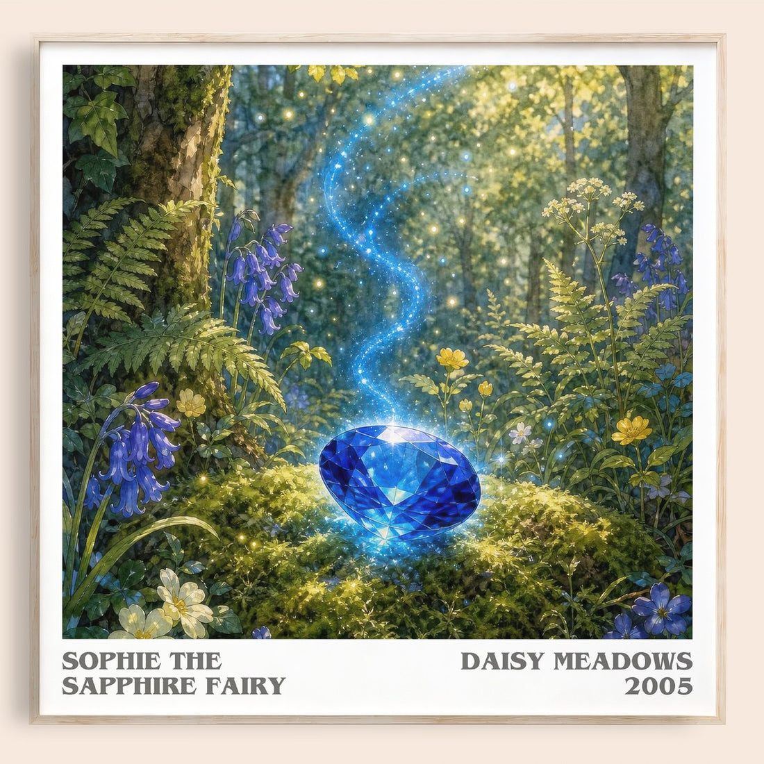 Sophie the Sapphire Fairy literary book poster by Daisy Meadows – framed literary art print