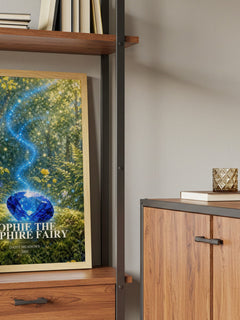Sophie the Sapphire Fairy book watercolour illustration paper finish options – matte satin gloss