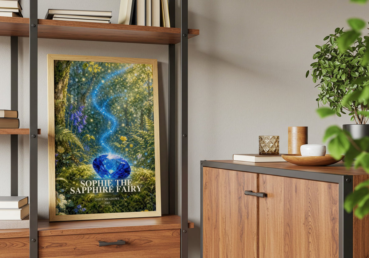 Sophie the Sapphire Fairy book watercolour illustration paper finish options – matte satin gloss