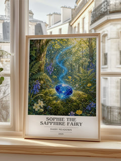 Sophie the Sapphire Fairy book cover poster colour and style options – Daisy Meadows book art
